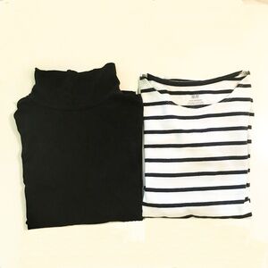 H&M Girl's Organic Cotton Long Sleeve Tee Tops Set Size 10